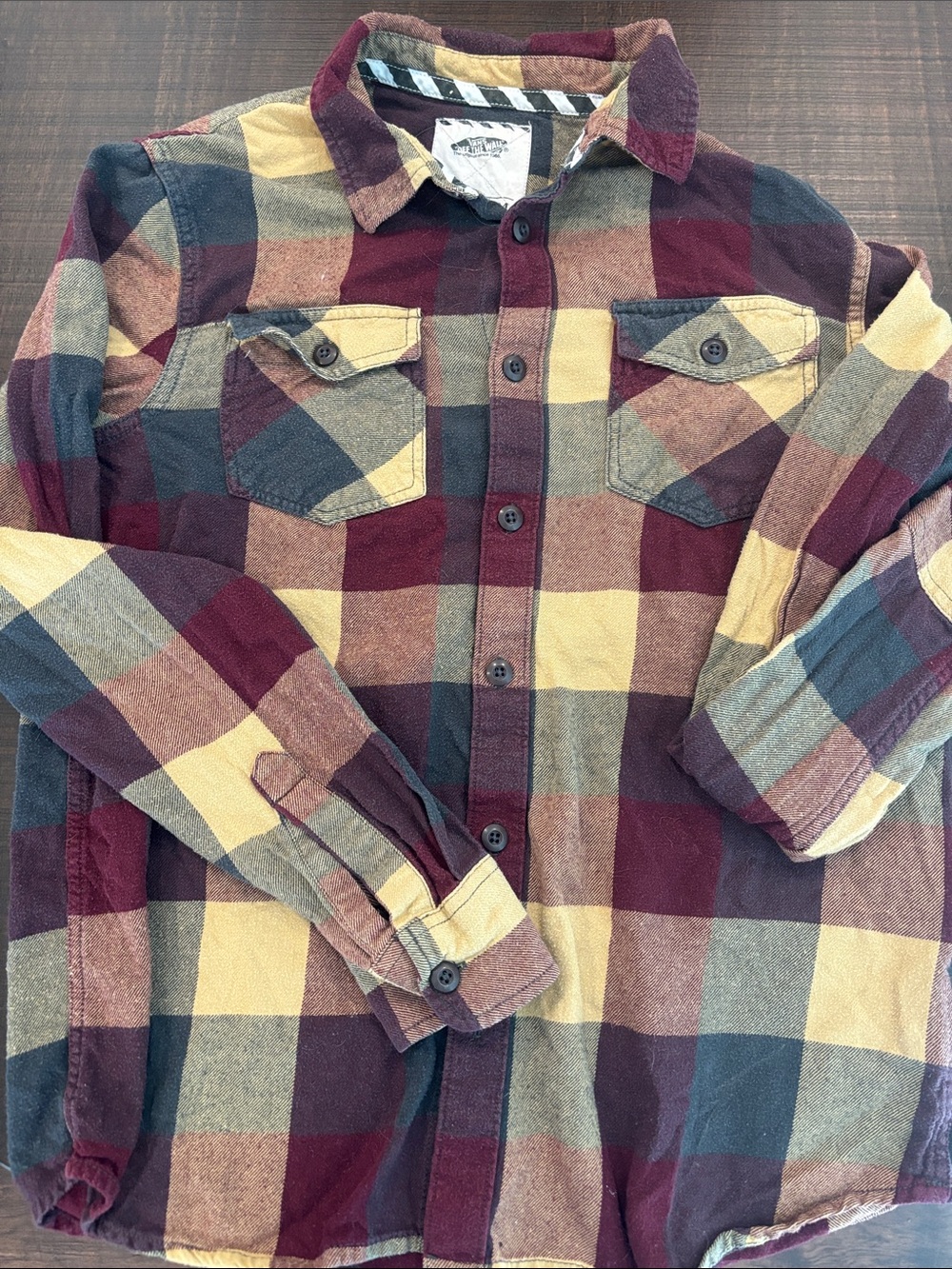 Vans Men's Plaid Button-Down Shirt sz M